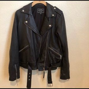 Lucky Brand Lamb Leather Moto Biker Jacket